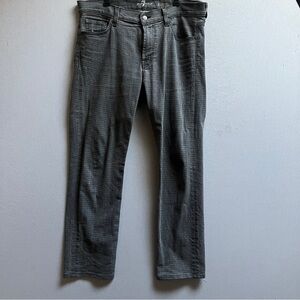 7 For All Mankind Slimmy Pants Men’s Size 36 – Grey Micro Check Stretch Denim